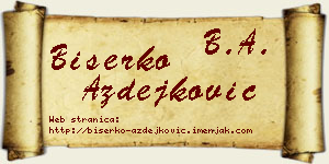 Biserko Azdejković vizit kartica